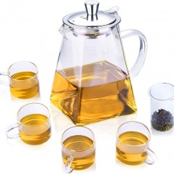 950ml Glass Teapot Set With 4 Tea Cups