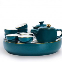 Porcelain Kung Fu Teapot Set With Tray And Gift Box