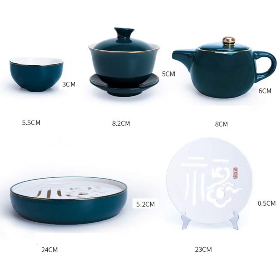 Porcelain Kung Fu Teapot Set With Tray And Gift Box