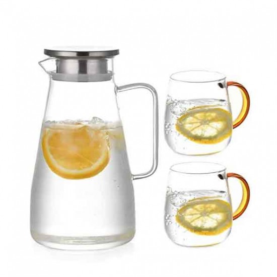 1.8 Liter Glass Pitcher with 2 Glasses