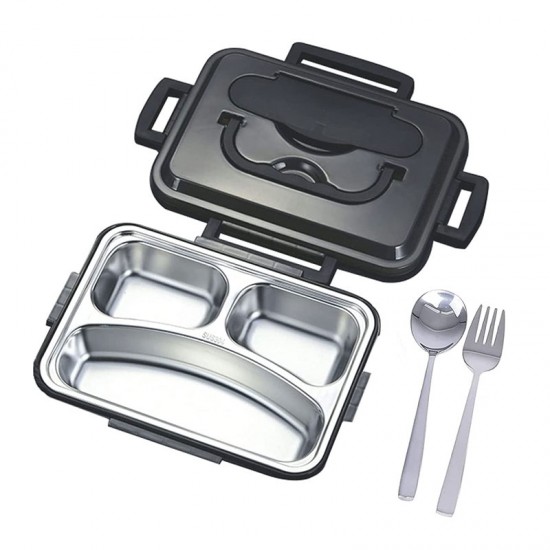 Stainless Steel Bento Box, Lunch Box For Kids And Adults, Black