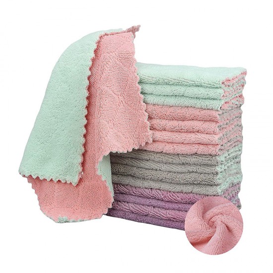20 Packs Kitchen Cloth Dish Towels, 9.8x9.8 inches