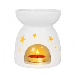 Ceramic Tea Light Holder & Wax Warmer, Star