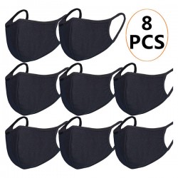 Black Half Face Earloop Dust Masks For Outdoor Sport 8Pcs