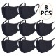 Black Half Face Earloop Dust Masks For Outdoor Sport 8Pcs