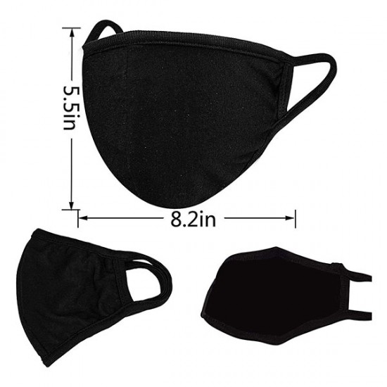 Black Half Face Earloop Dust Masks For Outdoor Sport 8Pcs
