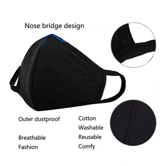 Black Half Face Earloop Dust Masks For Outdoor Sport 8Pcs