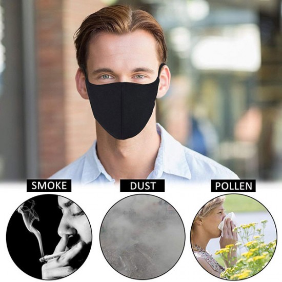 Black Half Face Earloop Dust Masks For Outdoor Sport 8Pcs