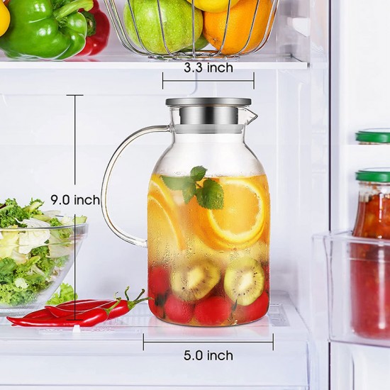 Large Heat Resistant Glass Pitcher 1800ml/61oz
