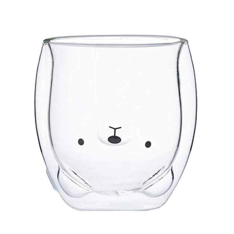 Cute Double Wall Glass Cup, Bear 250ml/8.4oz