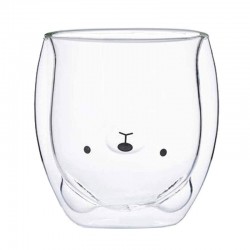 Cute Double Wall Glass Cup, Bear 250ml/8.4oz