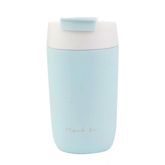 Stainless Steel Tumbler with Straw Lid, Thermos, Vacuum Insulated Cup, Reusable Coffee Cup, Travel Cup, Blue 500ml/17.0oz