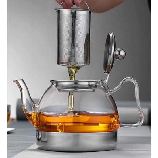 Stovetop Safe Glass Teapot Heat Resistant 1200ml/34oz
