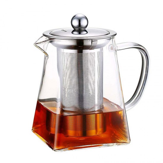 Square Heat Resistant Glass Teapot 950ml/32oz