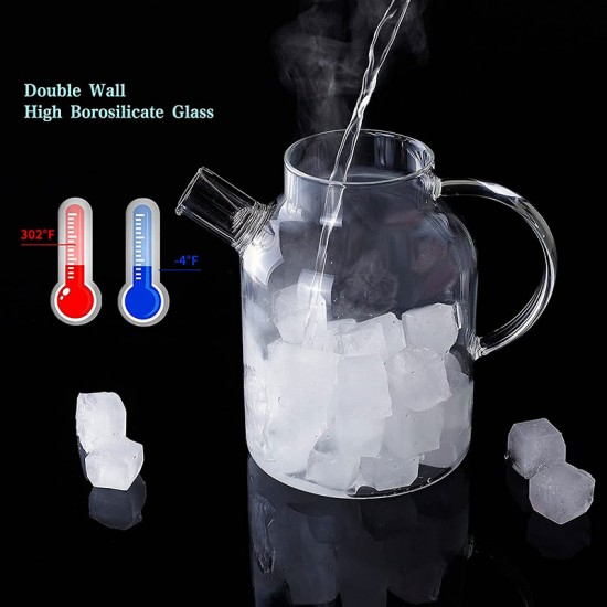 Heat Resistant Glass Teapot Stovetop Safe 1500ml/51oz